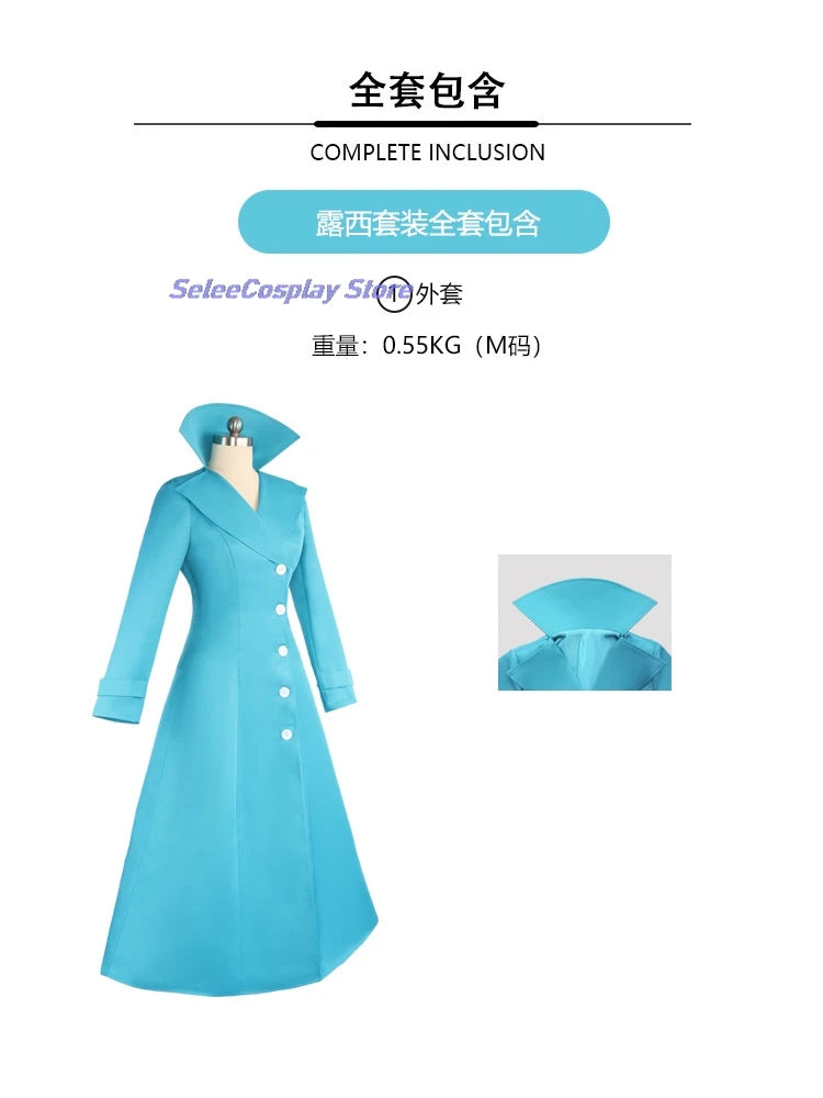 EtherealBe Despicable Me Gru Lucy Wilde costume in blue with stylish collar and button details