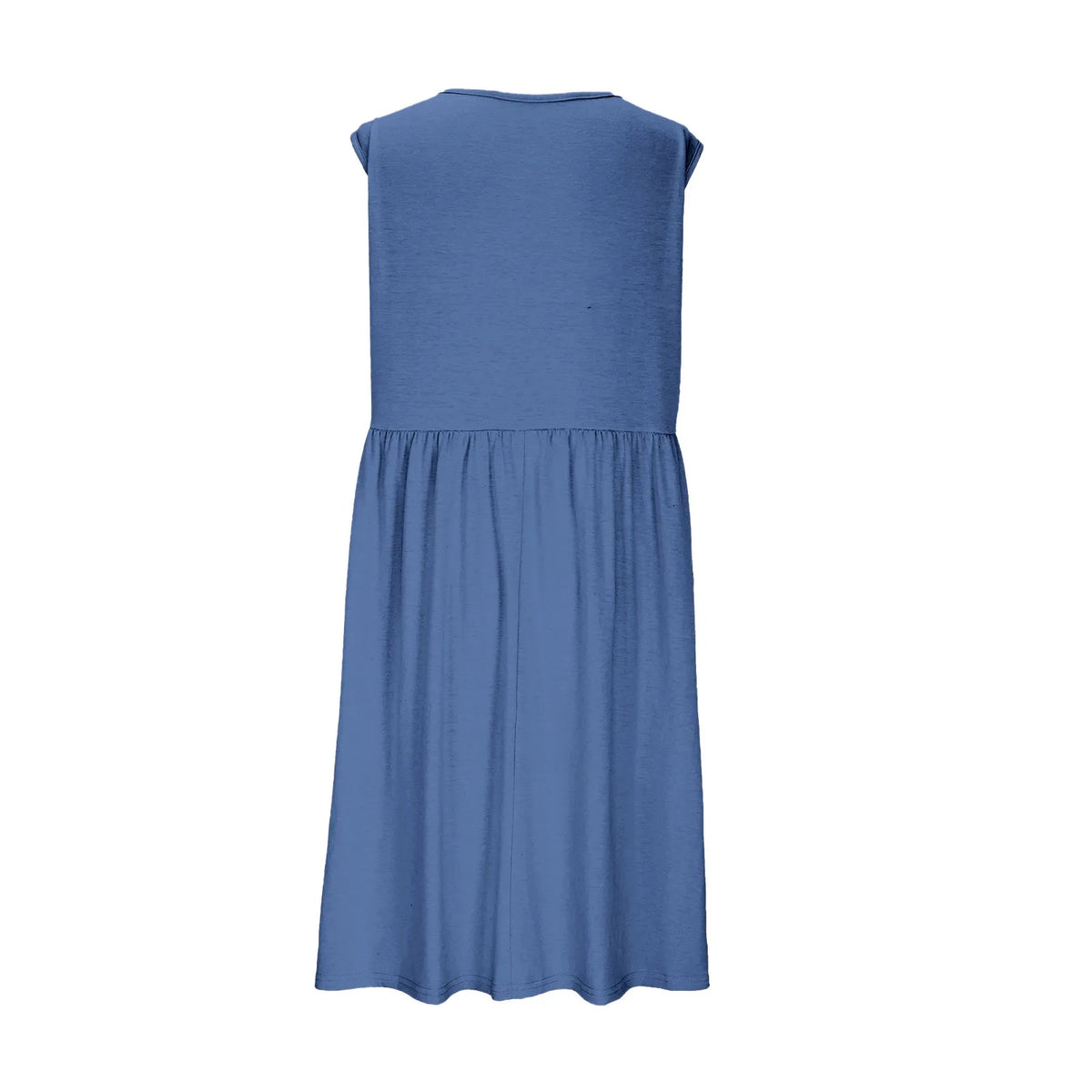 EtherealBe sexy v neck midi dress with pockets in blue, featuring a flowing design and short sleeves