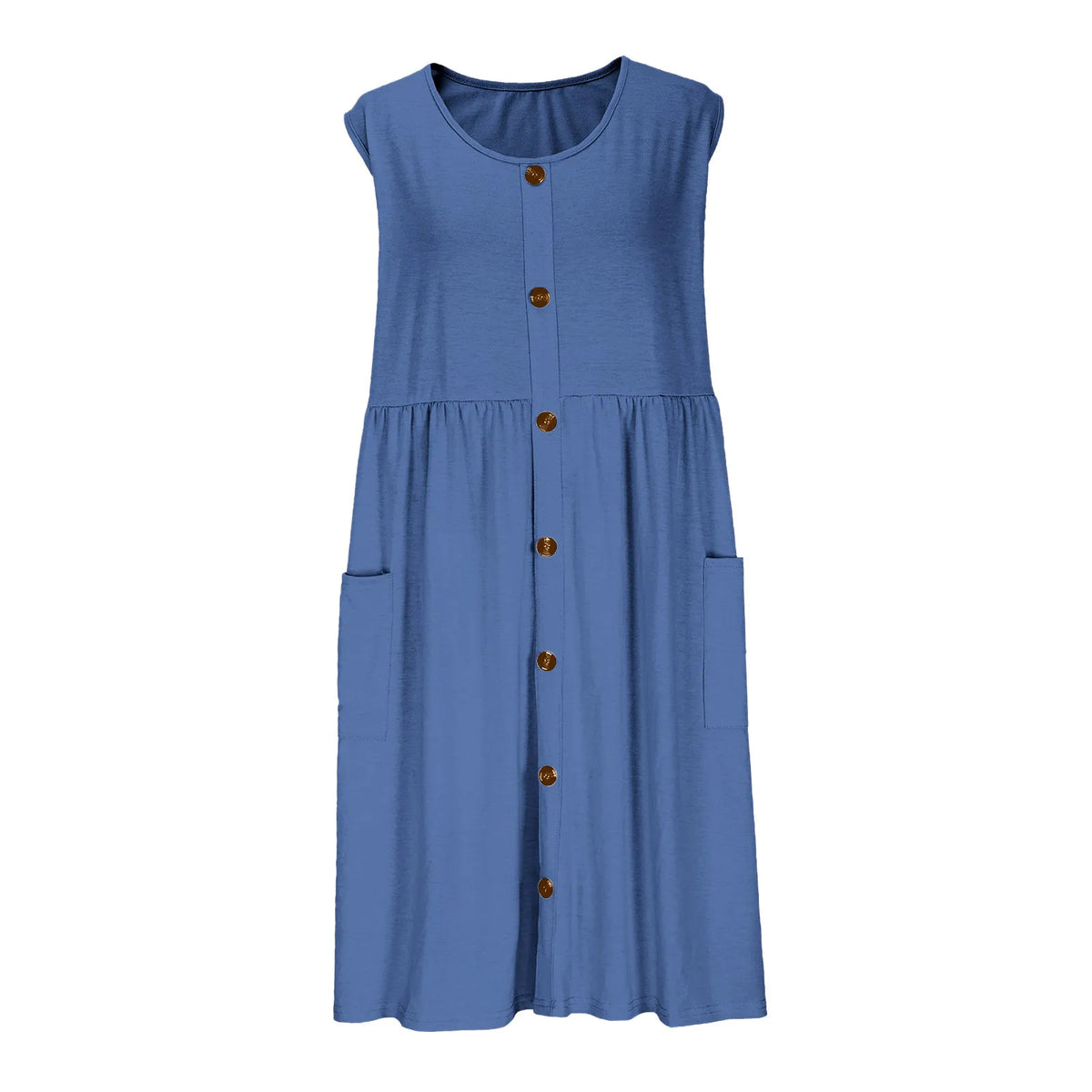 EtherealBe sexy v neck midi dress with pockets in stylish blue color, perfect for casual outings