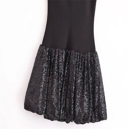 EtherealBe sleeveless chic cocktail dress with a sparkling sequin skirt for a stylish evening look