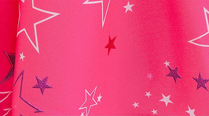 pink cowgirl cosplay set for kids bright star patterned costume fabric with glittery purple stars