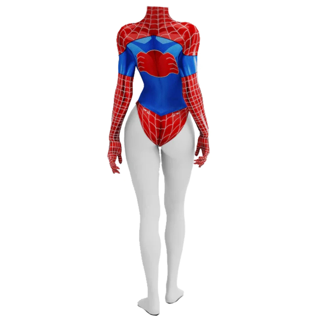 EtherealBe Spider Woman cosplay costume for women featuring vibrant red and blue design