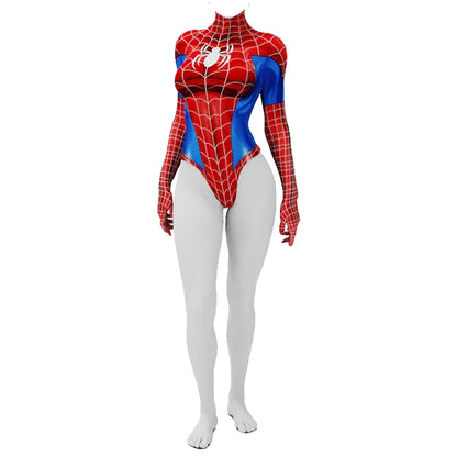 EtherealBe Spider Woman cosplay costume for women featuring a form-fitting red and blue design