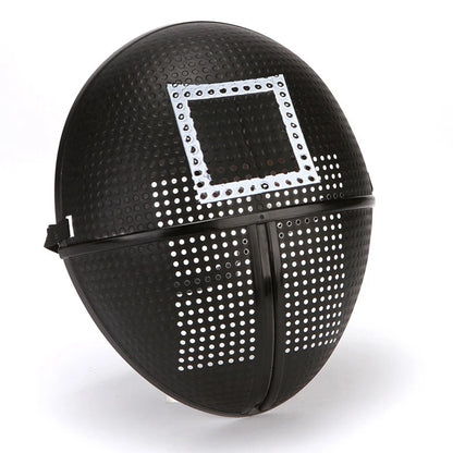 EtherealBe Squid game calamari cosplay mask in black with a square design for themed events