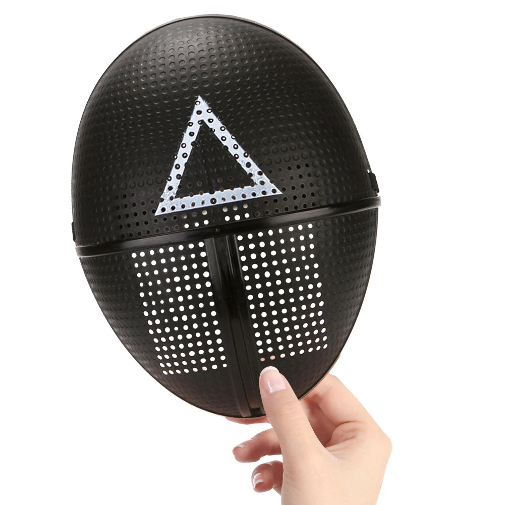 EtherealBe Squid Game Calamari Cosplay Mask with Triangle Design for Costume Parties