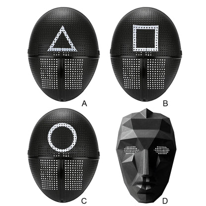 EtherealBe Squid Game Calamari Cosplay Mask Set with Triangle, Square, and Circle Designs