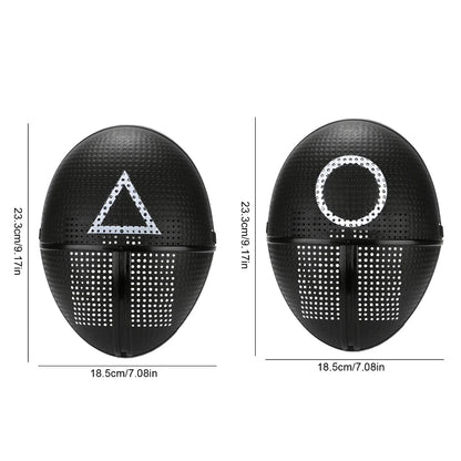 EtherealBe Squid game calamari cosplay mask with triangle and circle patterns in black for themed events