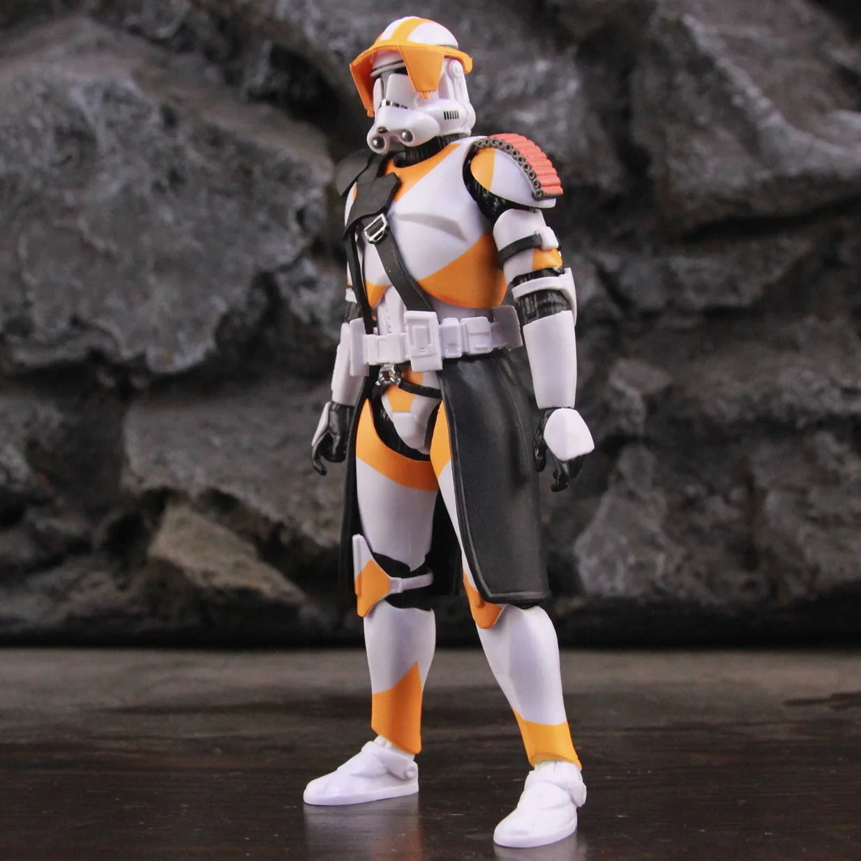 EtherealBe Star Wars 212th Clone Trooper action figure in orange and white armor with gear and detailed design