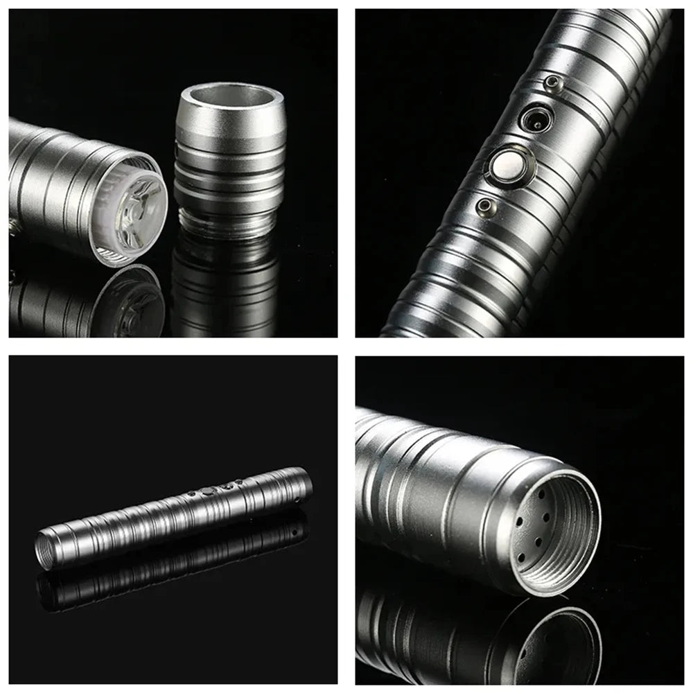 EtherealBe Star Wars cosplay saber toy in metallic silver with intricate detailing and functional features