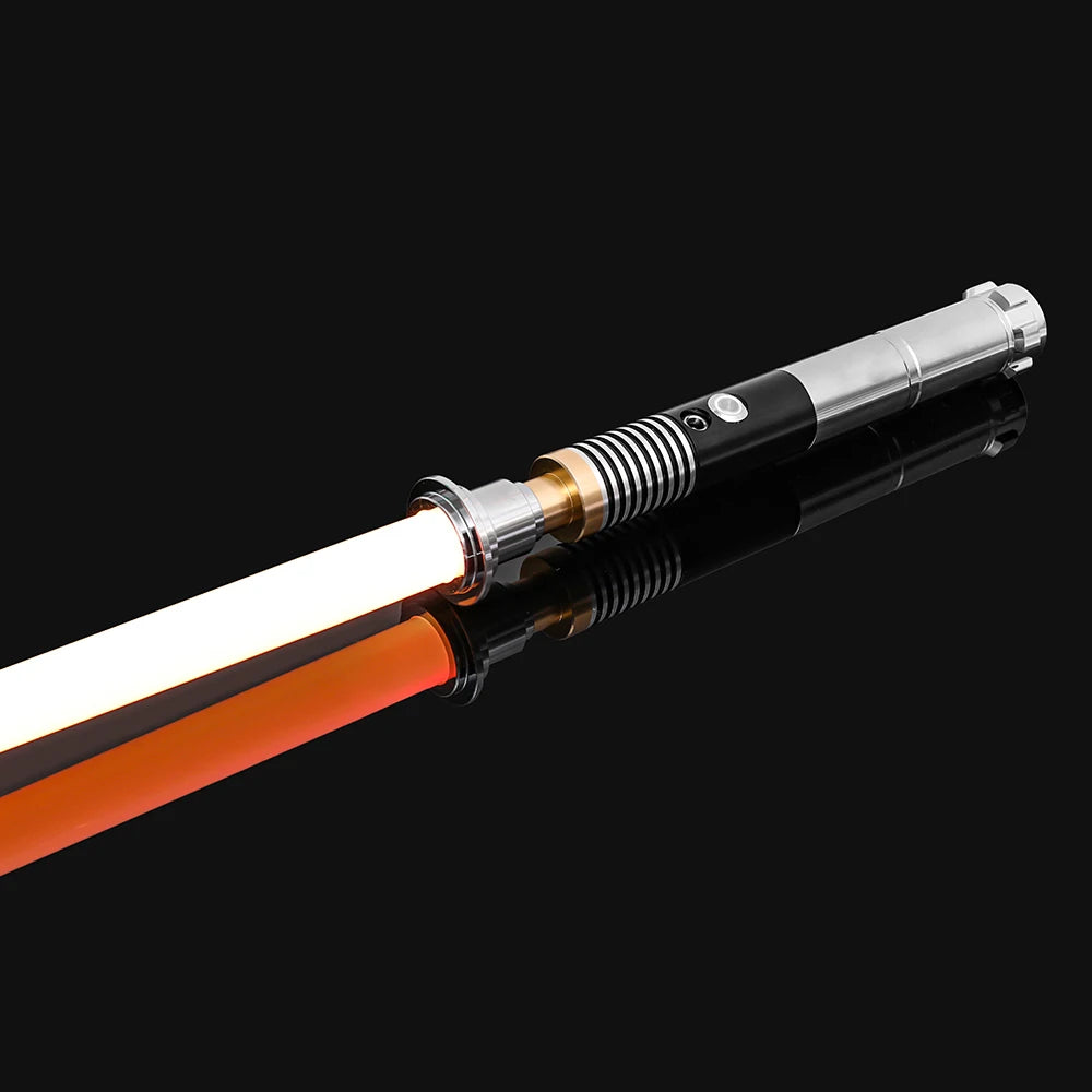 EtherealBe Star Wars cosplay saber toy with glowing orange blade and detailed black hilt design