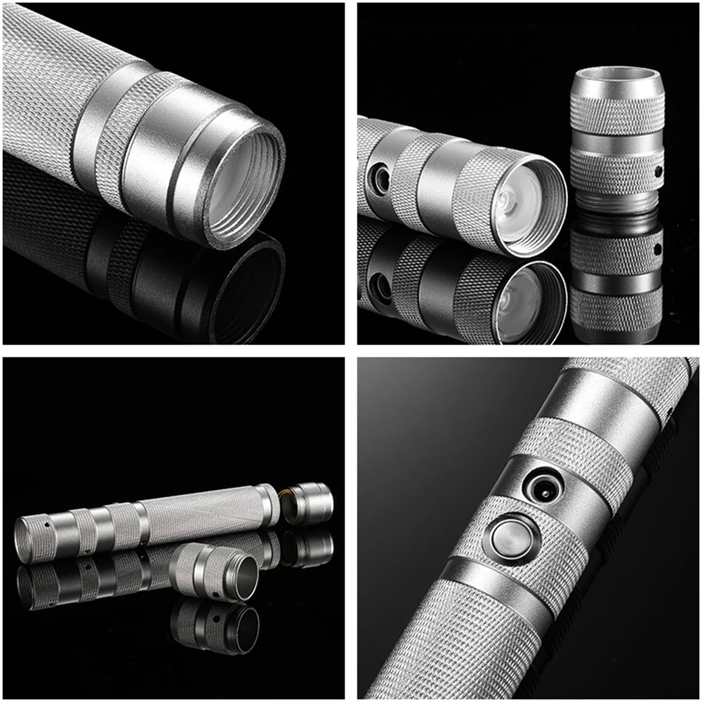 EtherealBe Star Wars cosplay saber toy with a sleek silver design and detailed texture for enhanced grip