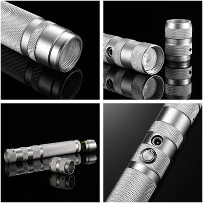 EtherealBe Star Wars cosplay saber toy with a sleek silver design and detailed texture for enhanced grip