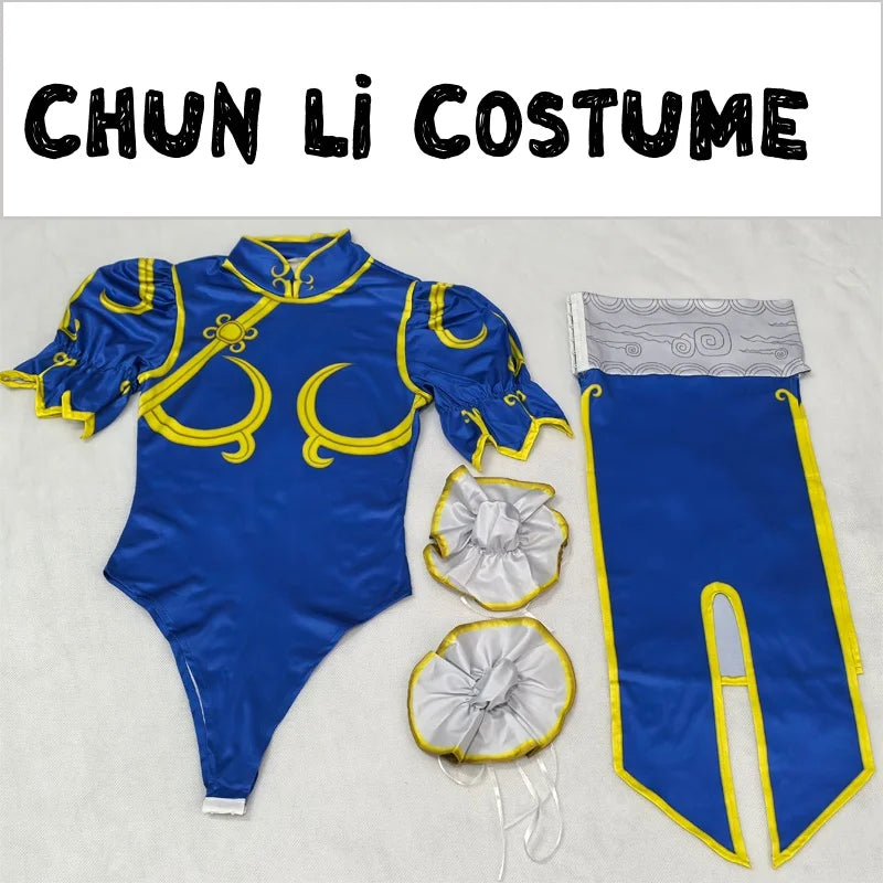 EtherealBe Street Fighter Chun Li Halloween outfit featuring blue dress and accessories