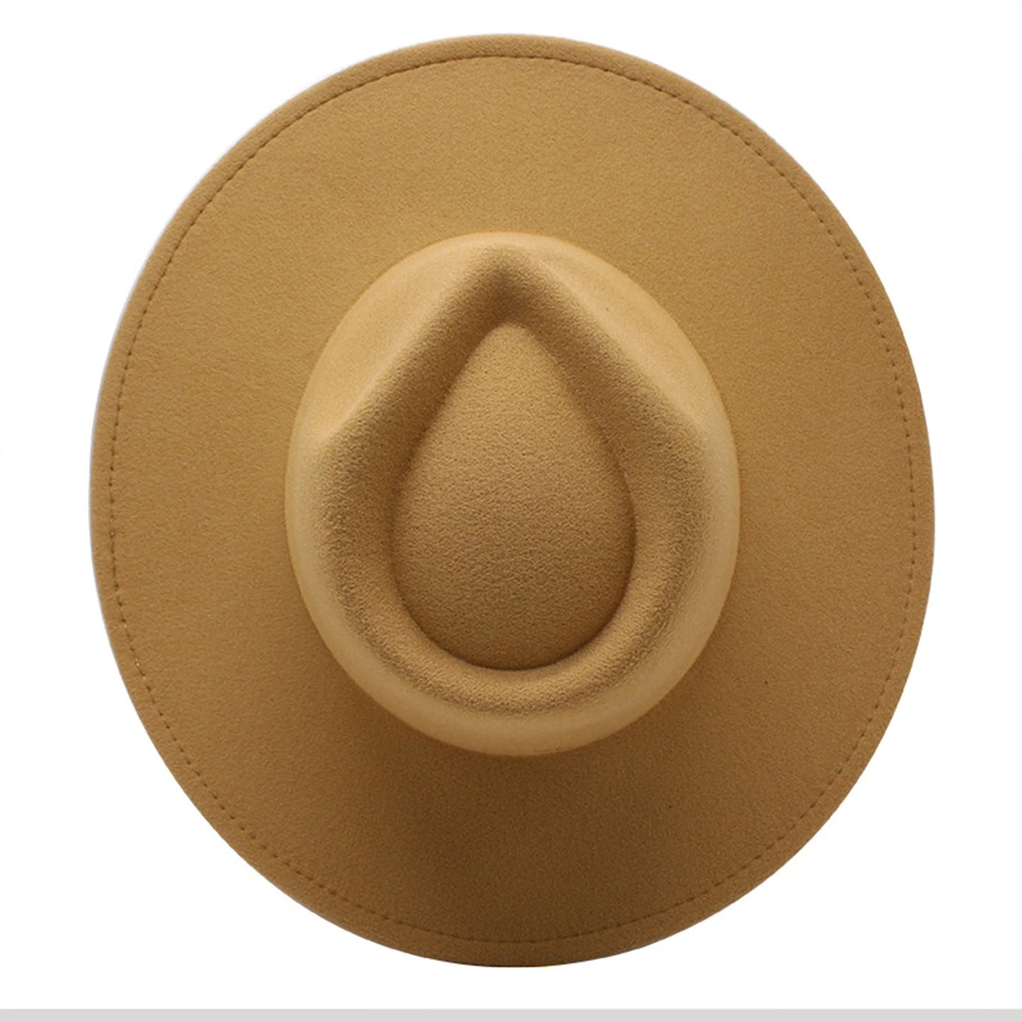 EtherealBe stylish wide brim felt fedora in soft beige for fashionable outdoor wear