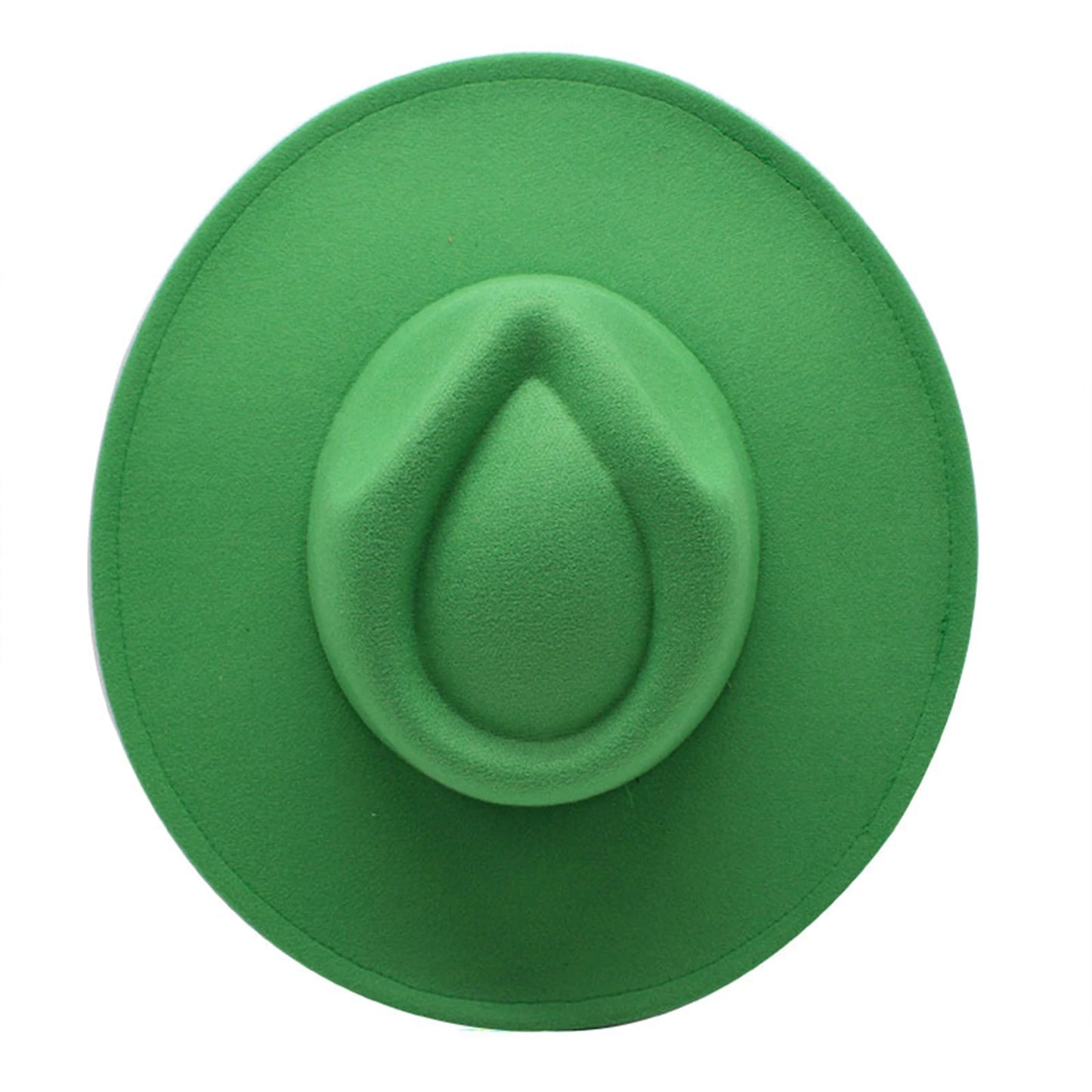 EtherealBe stylish wide brim felt fedora in vibrant green color for a trendy look
