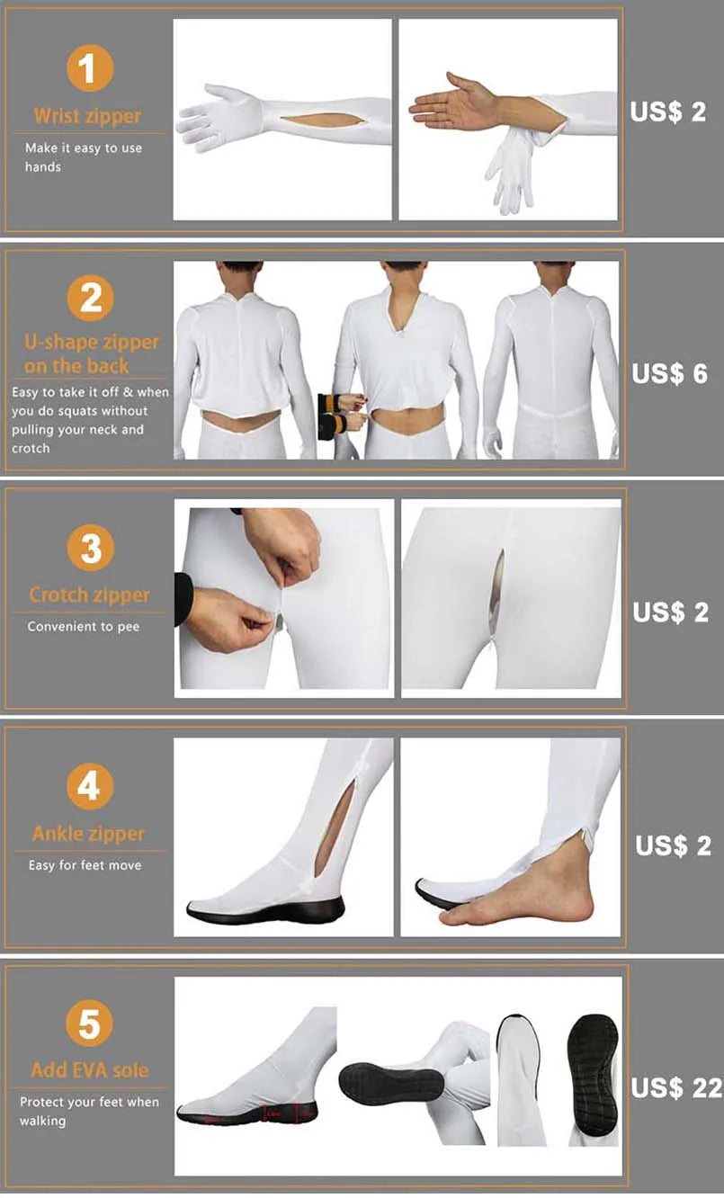 White Supergirl Kara Zor Halloween costume cosplay with zippers for easy wear and optimal comfort