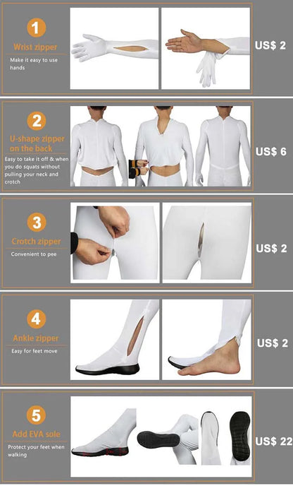 White Supergirl Kara Zor Halloween costume cosplay with zippers for easy wear and optimal comfort