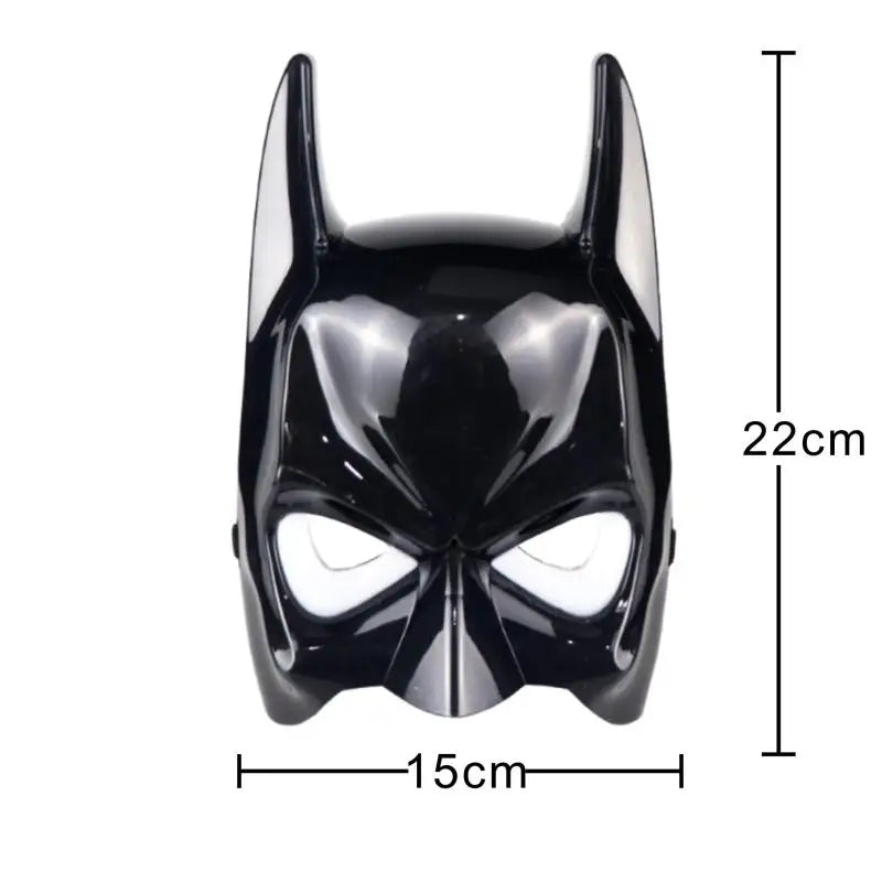 EtherealBe glossy black bat style mask with LED eyes showing 15cm by 22cm sizing Avengers LED light up costume mask for kids