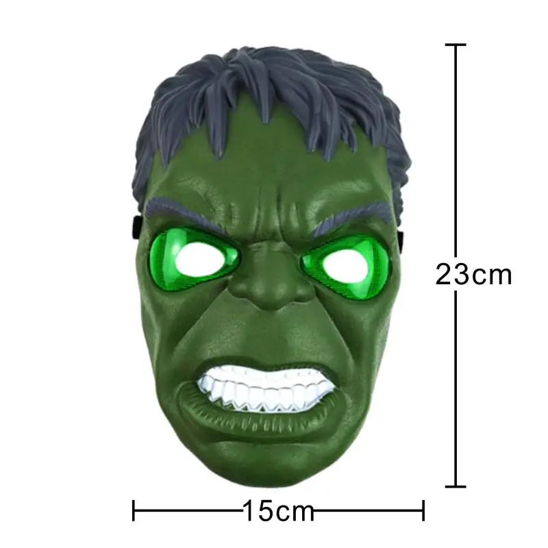 EtherealBe green Hulk style mask with glowing LED eyes and teeth 23cm by 15cm Avengers LED light up costume mask for kids