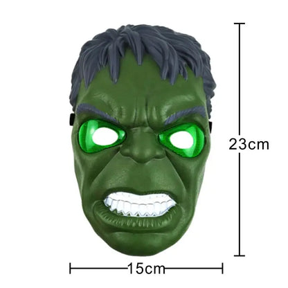 EtherealBe green Hulk style mask with glowing LED eyes and teeth 23cm by 15cm Avengers LED light up costume mask for kids
