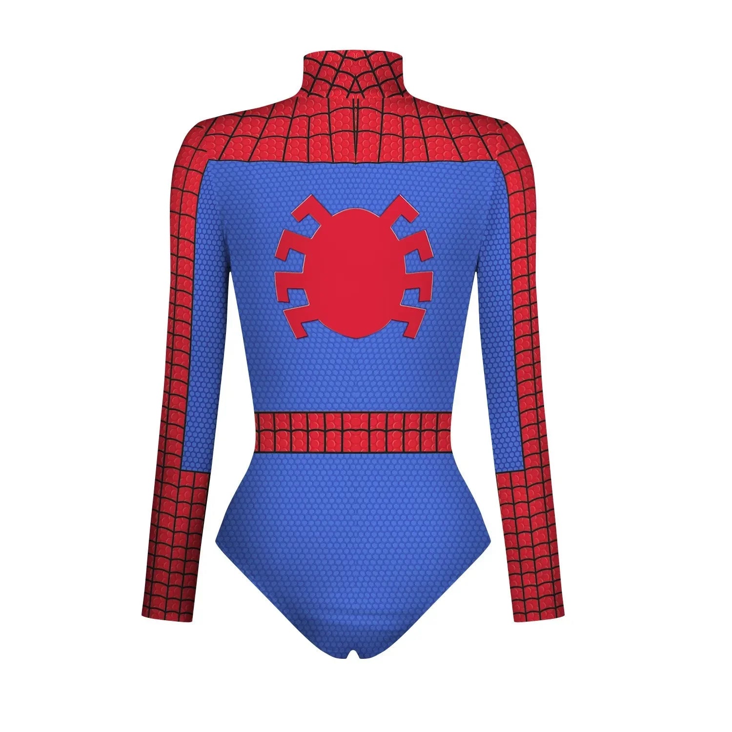EtherealBe superhero cosplay costumes for women featuring a blue and red Spider design with long sleeves