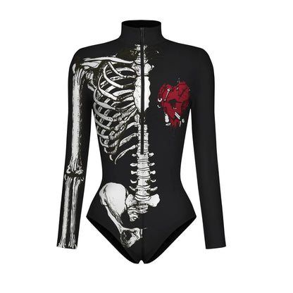 EtherealBe Skeleton Print Bodysuit for superhero women cosplay outfits costumes