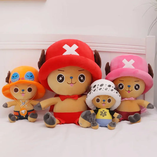 Tony Tony Chopper plush doll set featuring various sizes and colors for anime fans