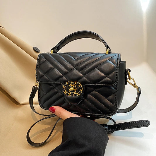 EtherealBe trendy solid color handbag with quilted design and gold hardware for stylish outings