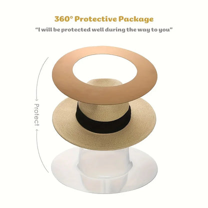 Trendy straw fedora hat from EtherealBe with a wide brim and protective packaging