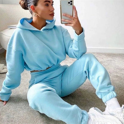 EtherealBe trendy women's hoodie and joggers set in light blue for casual and stylish comfort