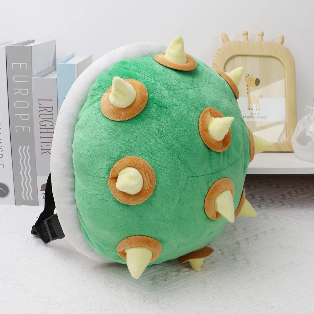 Unique Super Mario character backpack designed like a plush Bowser shell for fans of the game
