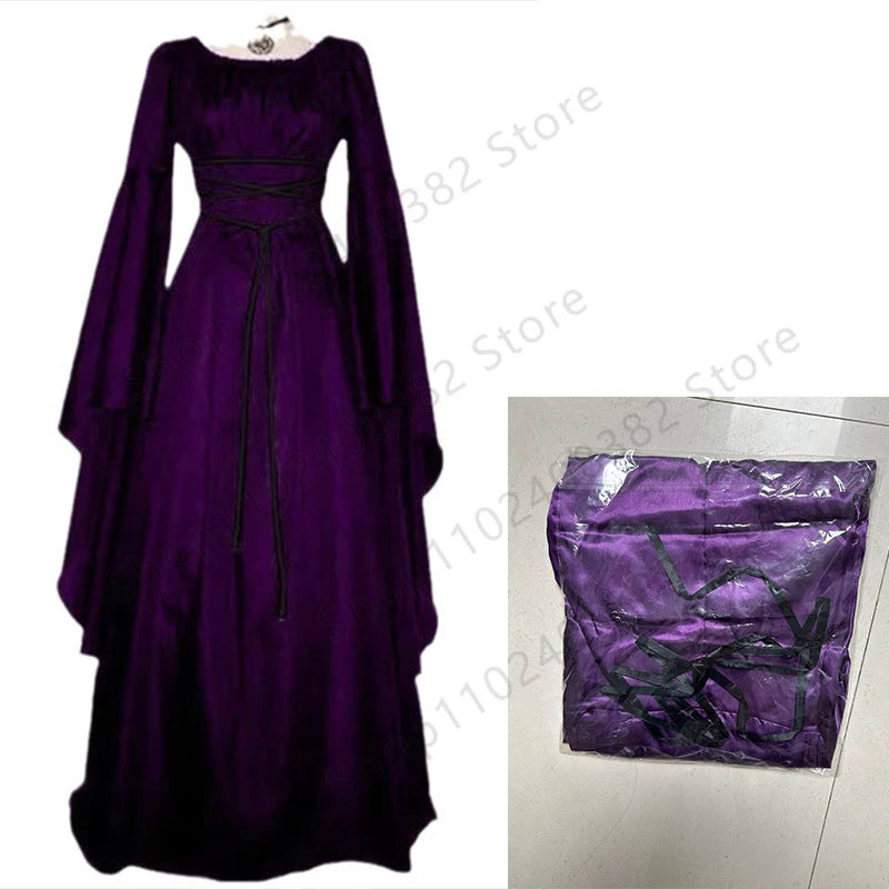 EtherealBe vampire bride cosplay costume in elegant purple fabric with flowing sleeves