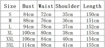 Elegant vampire bride cosplay costume in various sizes with detailed measurements for a perfect fit