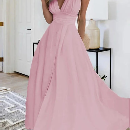 EtherealBe chic sleeveless summer dress in pink with a flowing design perfect for warm weather occasions