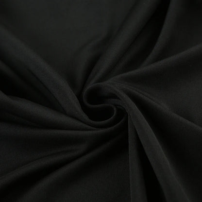 EtherealBe black long sleeve mini dress soft stretch fabric closeup showing smooth knit texture and drape