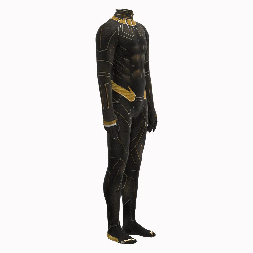 EtherealBe Wakanda Forever cosplay costume featuring a sleek black design with intricate gold accents