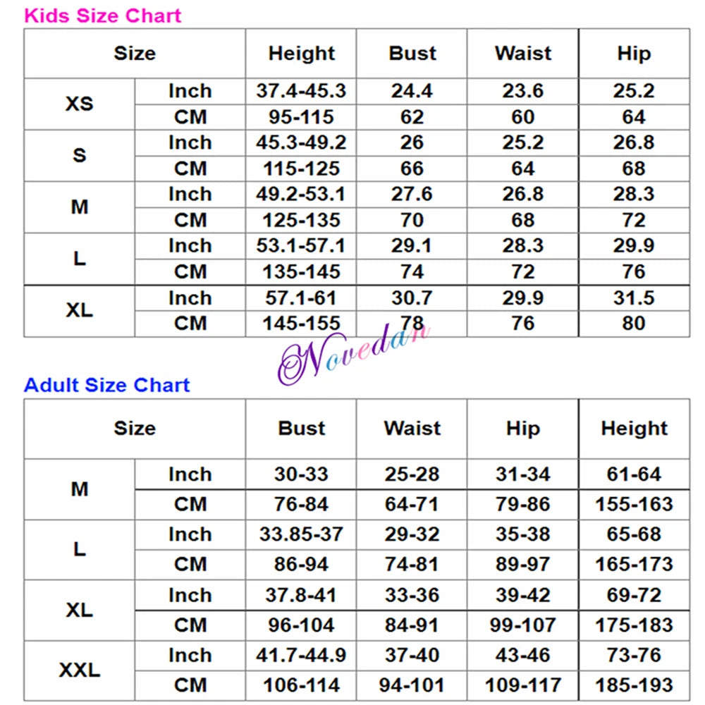 EtherealBe Wakanda Forever cosplay costume size chart with measurements for accurate fitting