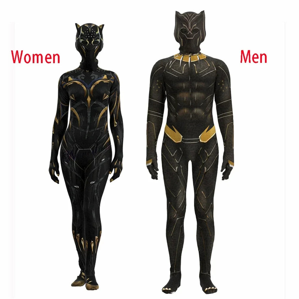 EtherealBe Wakanda Forever cosplay costume for men and women in black with gold accents