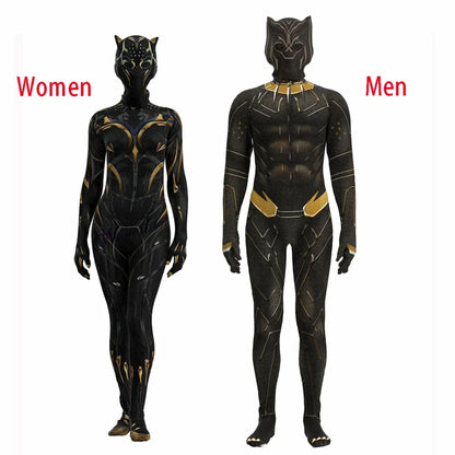 EtherealBe Wakanda Forever cosplay costume for men and women in black with gold accents