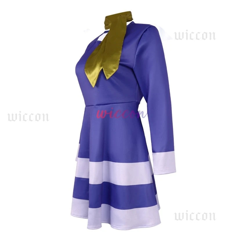 EtherealBe Daphne cosplay Halloween costume for women in purple with a stylish bow tie design