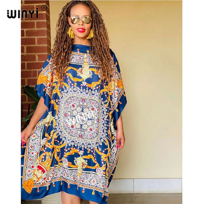EtherealBe long femme chic vestido for women with vibrant print and loose fit for stylish summer looks