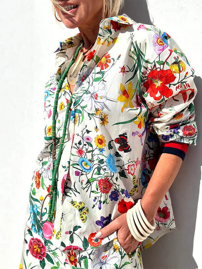 EtherealBe womens floral print pant set featuring vibrant flowers and a stylish design for a chic look