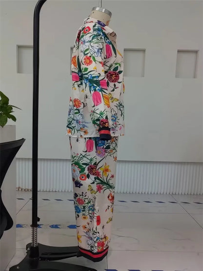 EtherealBe womens floral print pant set featuring a vibrant floral design and stylish fit