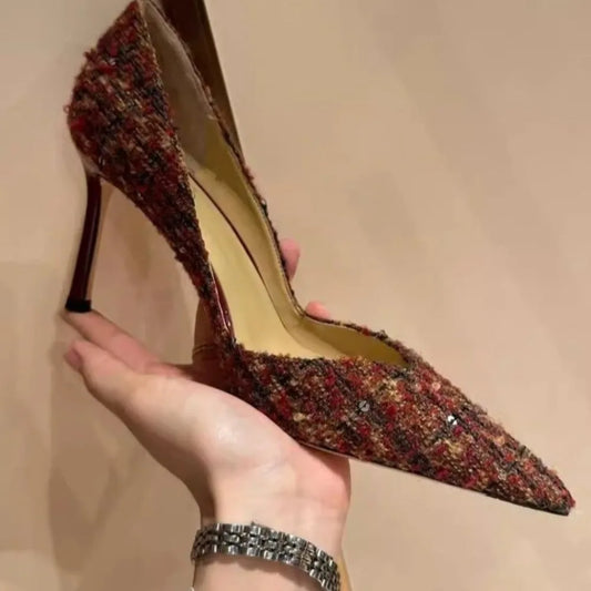 EtherealBe women's suede stiletto pumps in a textured design perfect for stylish occasions