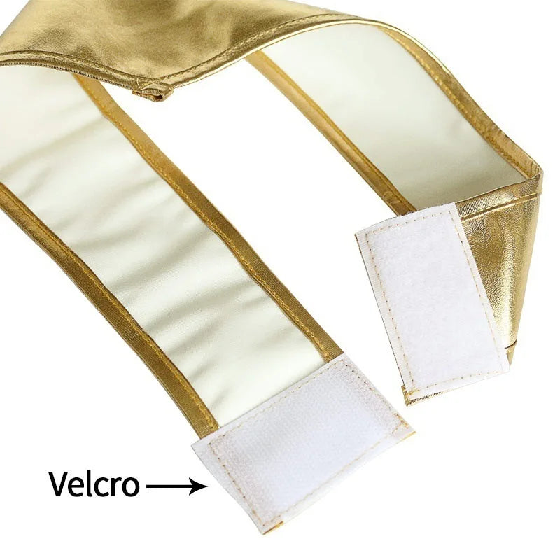 Gold and white Wonder Woman cosplay costume belt with Velcro closure for secure fitting