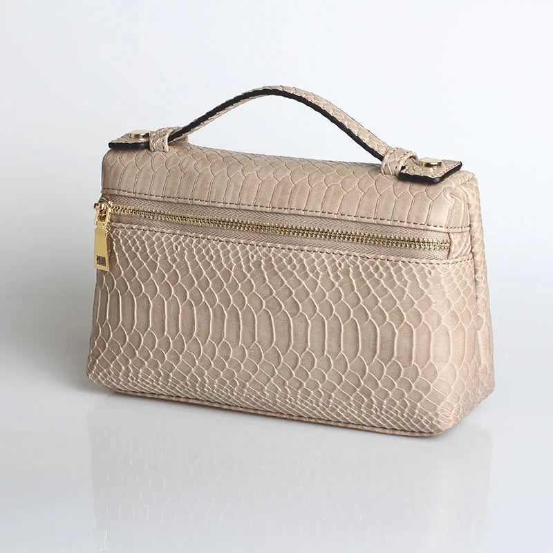 EtherealBe luxurious faux crocodile makeup bag with a stylish design and secure zipper closure