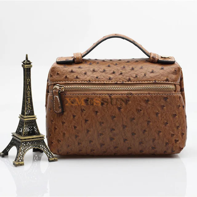 EtherealBe luxurious faux crocodile makeup bag in light brown, perfect for organizing cosmetics