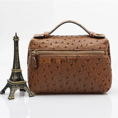 EtherealBe luxurious faux crocodile makeup bag in light brown, perfect for organizing cosmetics