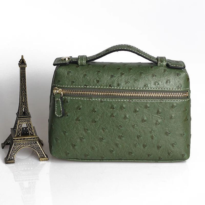 EtherealBe luxurious faux crocodile makeup bag in green with a stylish zipper and handle