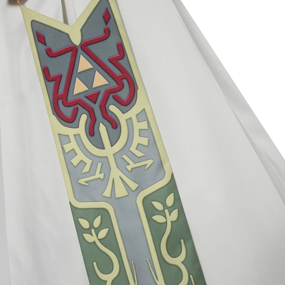Intricate design of Zelda Twilight Princess cosplay costume with vibrant patterns and colors